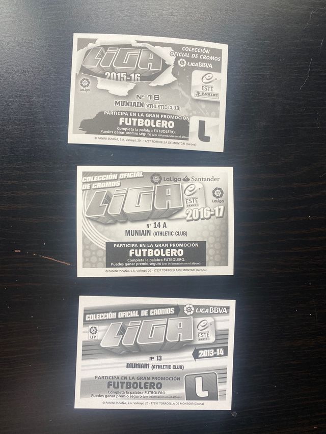 3 cromos de Muniain
