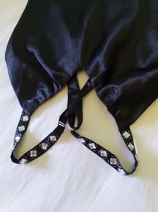 Vestido lencero o camison, raso negro