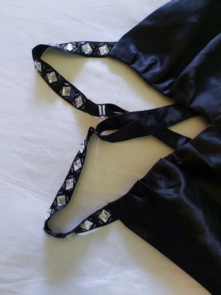 Vestido lencero o camison, raso negro