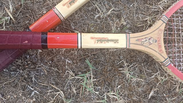 2 raquetas de tenis años 60 madera deco