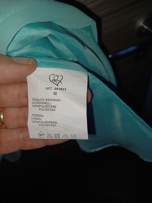 Abito con stola tg 52 verde acqua marina