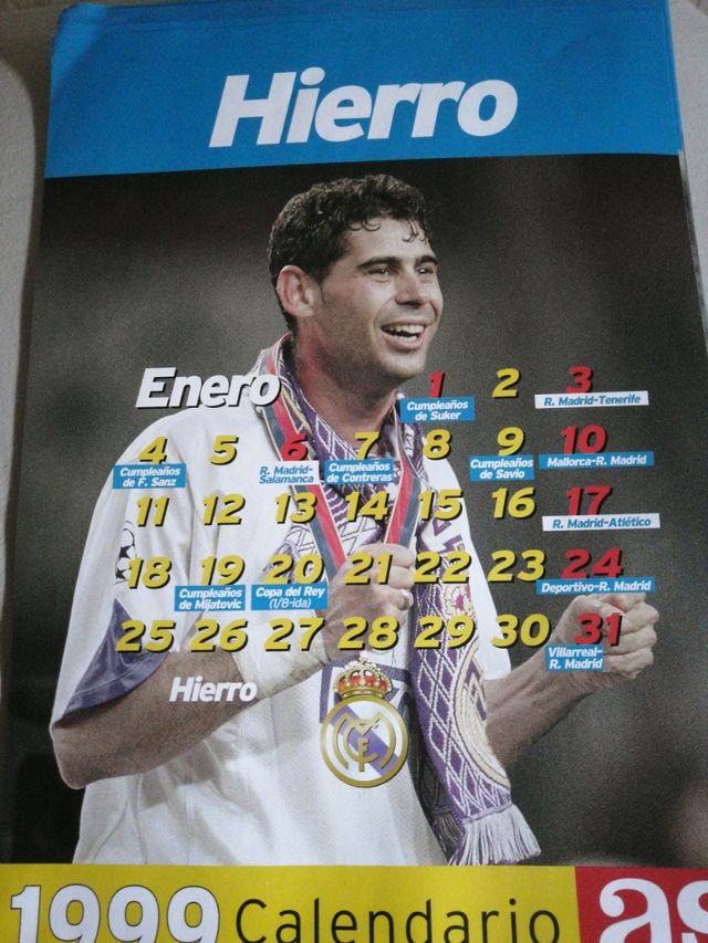 Calendario Real Madrid vintage
