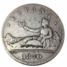 5 PLATA 1870 REPUBLICA SIN CORONA