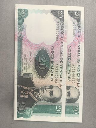 Par de billetes consecutivos