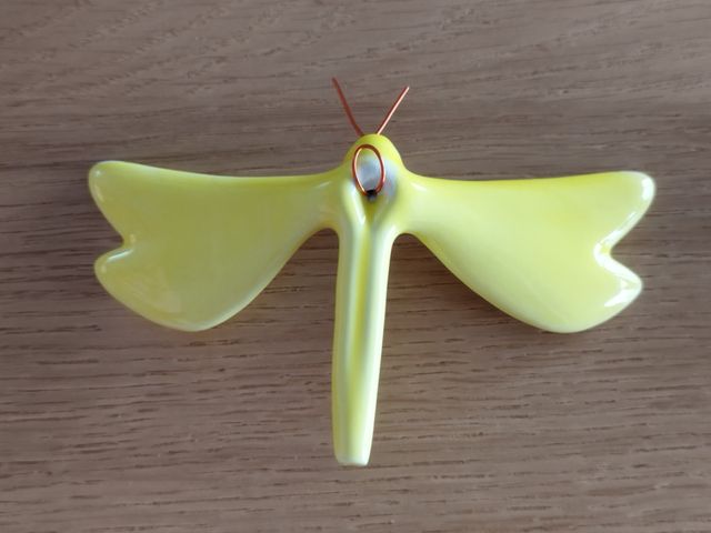 Libelinhas de cerâmica (amarela)