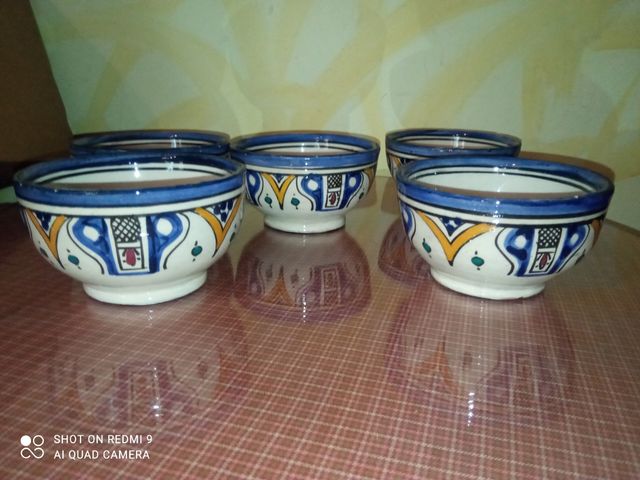 bowls Marroquíes cinco unidades.