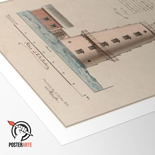 POSTER FARO ESTOCOLMO 1878 ESTILO VINTAGE