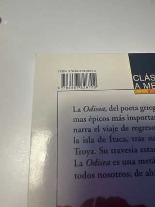 Libro La Odisea de Homero
