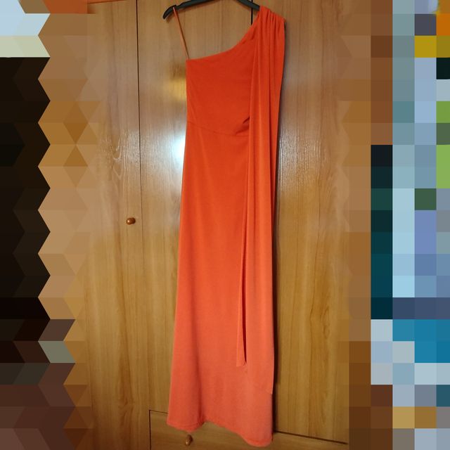 Vestido de fiesta largo naranja