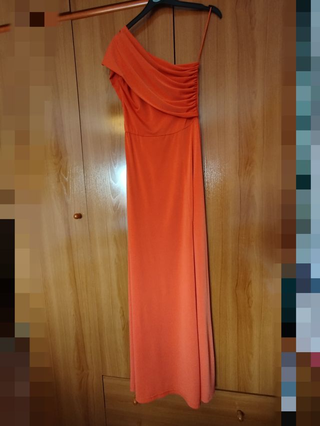 Vestido de fiesta largo naranja