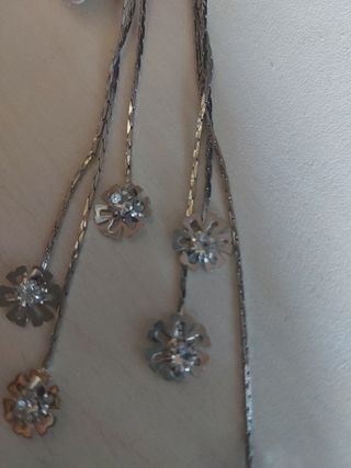 Pendientes largos plateados bisuteria