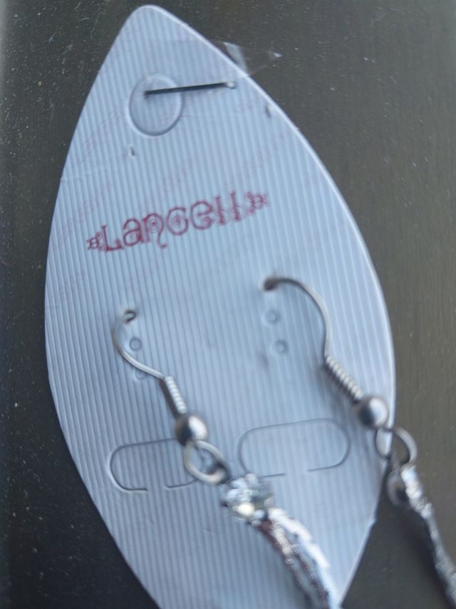 Pendientes largos plateados bisuteria