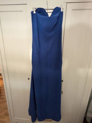 Vestido boda largo azul 