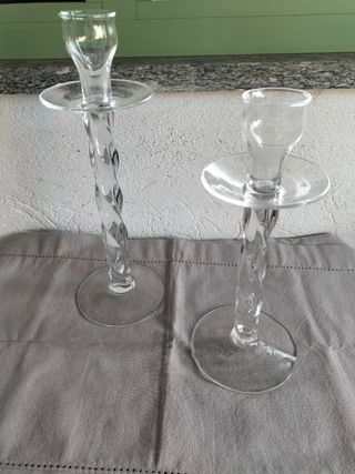 Coppia candeliere candelabri in cristallo