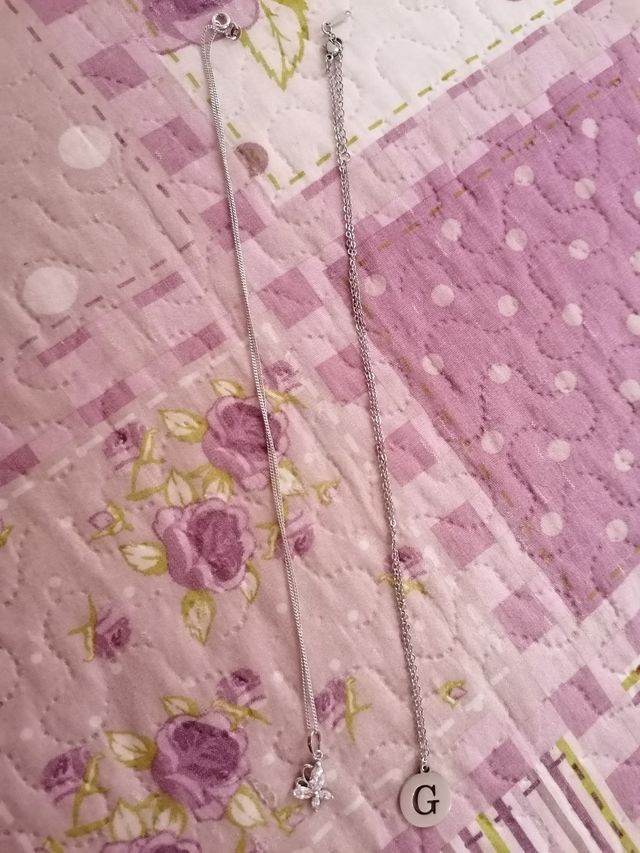 Set di due collanine in acciaio