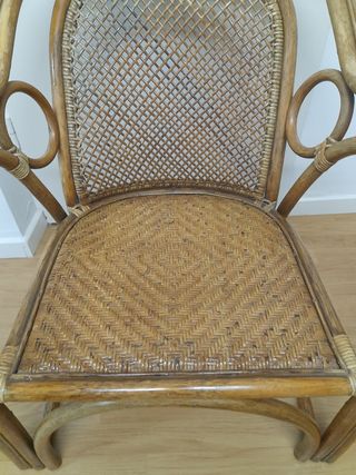 Sillón bambú y ratan