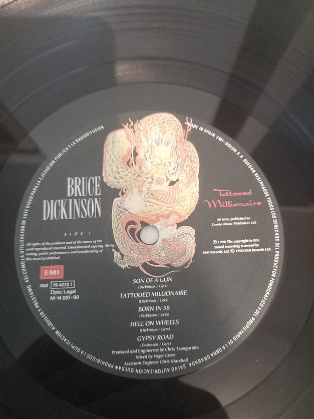  Bruce Dickinson, Tattooed Millionaire. 1990 Lp