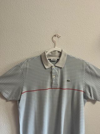 Polo Lacoste Blanco y Azul