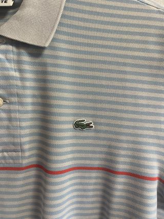 Polo Lacoste Blanco y Azul