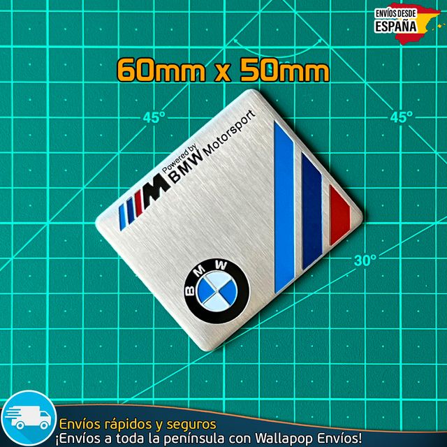 Emblema Logo Powered by BMW M Motorsport Metálico