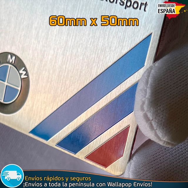 Emblema Logo Powered by BMW M Motorsport Metálico