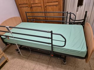 Cama geriátrica articulada con carro elevador