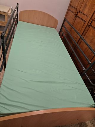 Cama geriátrica articulada con carro elevador