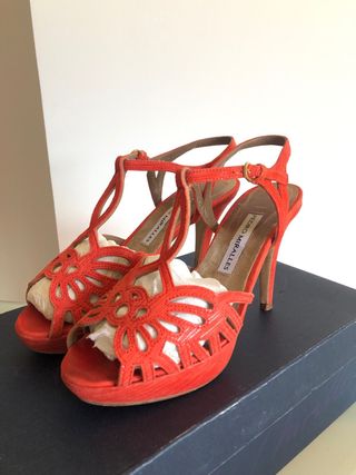 Zapatos tacón fiesta coral Pedro Miralles 