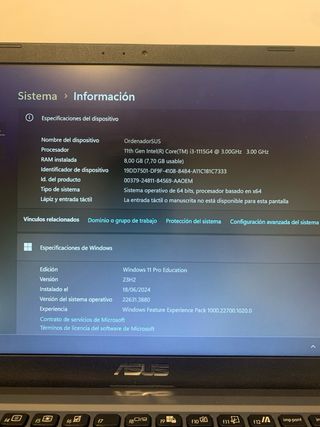 Portátil ASUS segunda mano OFICINA