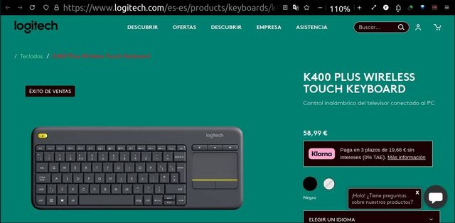 Teclado Multimedia Logitech K400 Plus