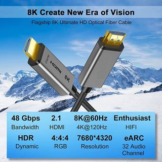 40 Metros Cable HDMI Fibra Óptica AOC 2.1  8K