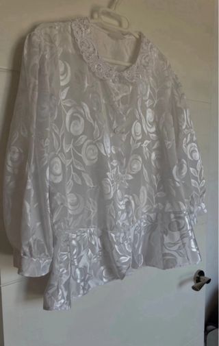 Camisa blanca Vintage retro Mujer 