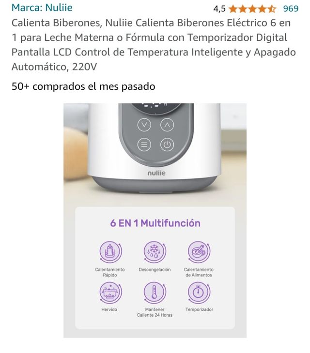 Calienta biberones Nuliie