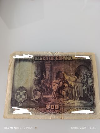 Billete Antiguo de 500pesetas 1928