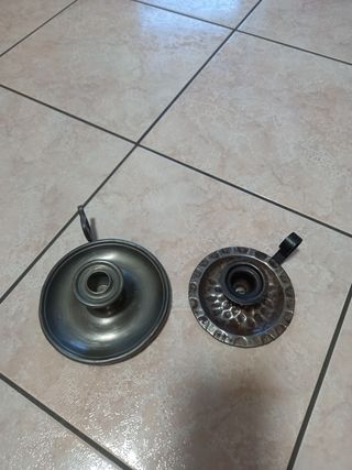 Lotto di 2 porta candele 