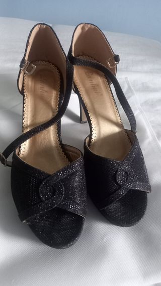 zapato mujer negro tacon alto 38 fiesta