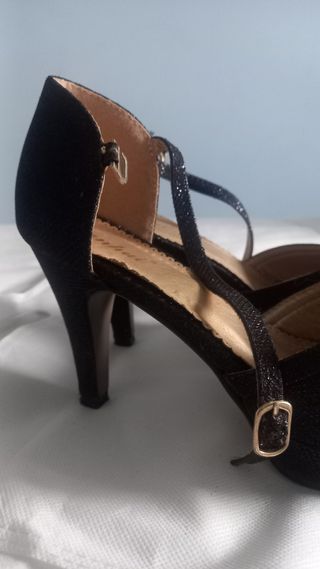 zapato mujer negro tacon alto 38 fiesta
