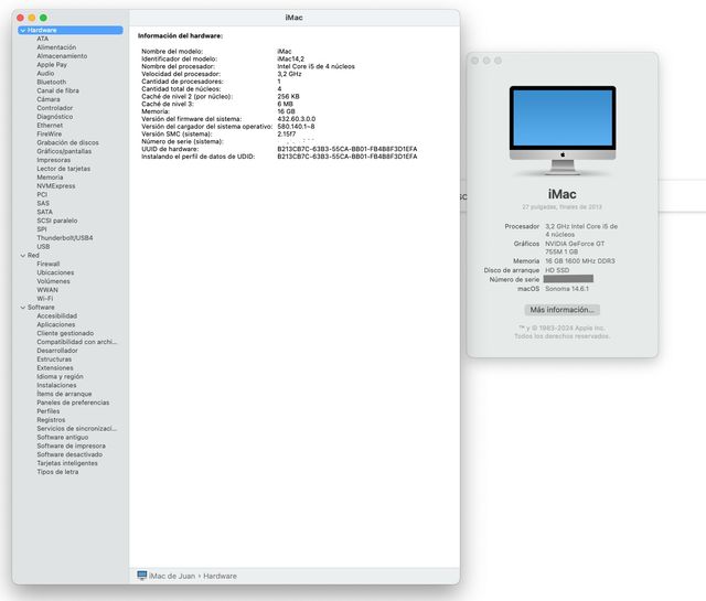 Imac 27" pultadas Intel Core i5 4 núcleos