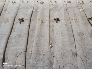 Cortinas de lino bordadas 