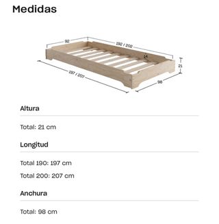 Cama de 90 madera