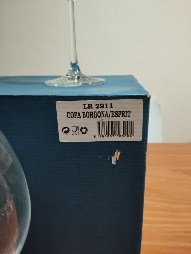 Copas vino Borgoña cristal Bohemia