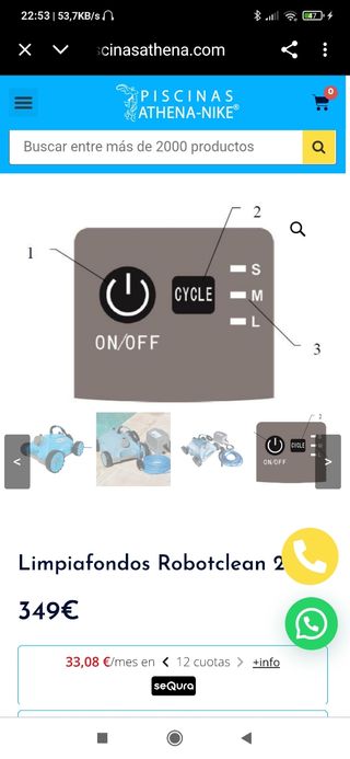 ROBOT limpia fondos piscina