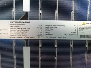 JINKO SOLAR 550w BIFACIAL