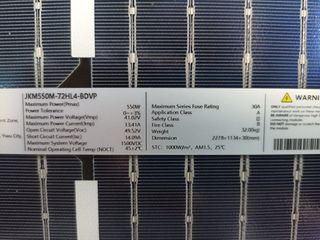 JINKO SOLAR 550w BIFACIAL