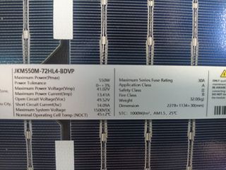 JINKO SOLAR 550w BIFACIAL