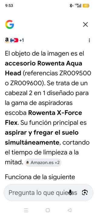 Rowenta accesorio fregona y aspiración. Magnífica
