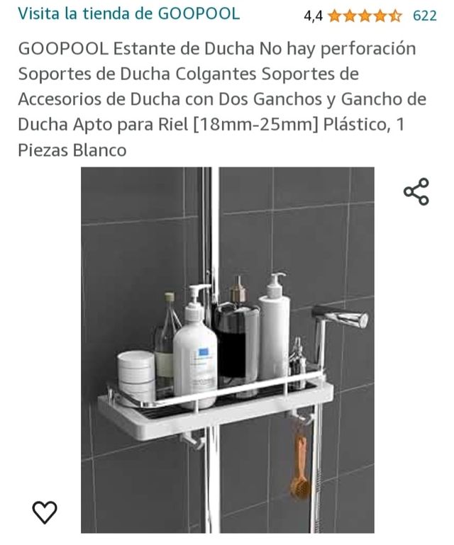 Estante ducha sin agujeros en la pared