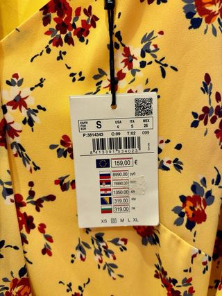 Vestido amarillo estampado flores Pedro del Hierro