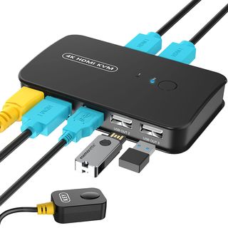 KVM HDMI Switch,4K para 2 PC compartir un Monitor