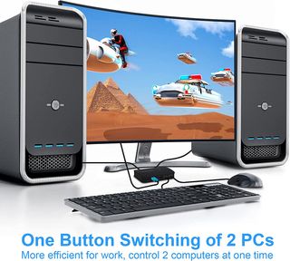 KVM HDMI Switch,4K para 2 PC compartir un Monitor